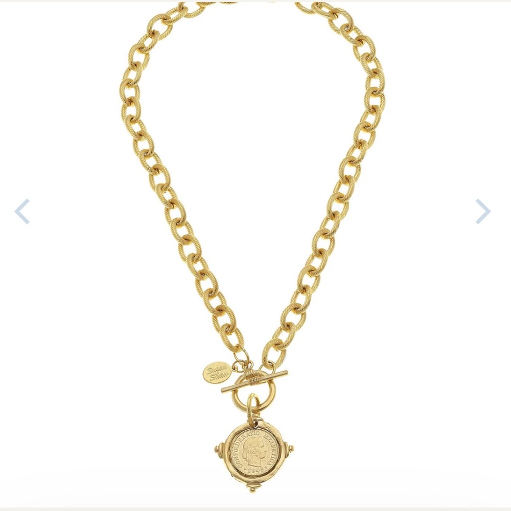 Susan Shaw Coin Toggle Necklace